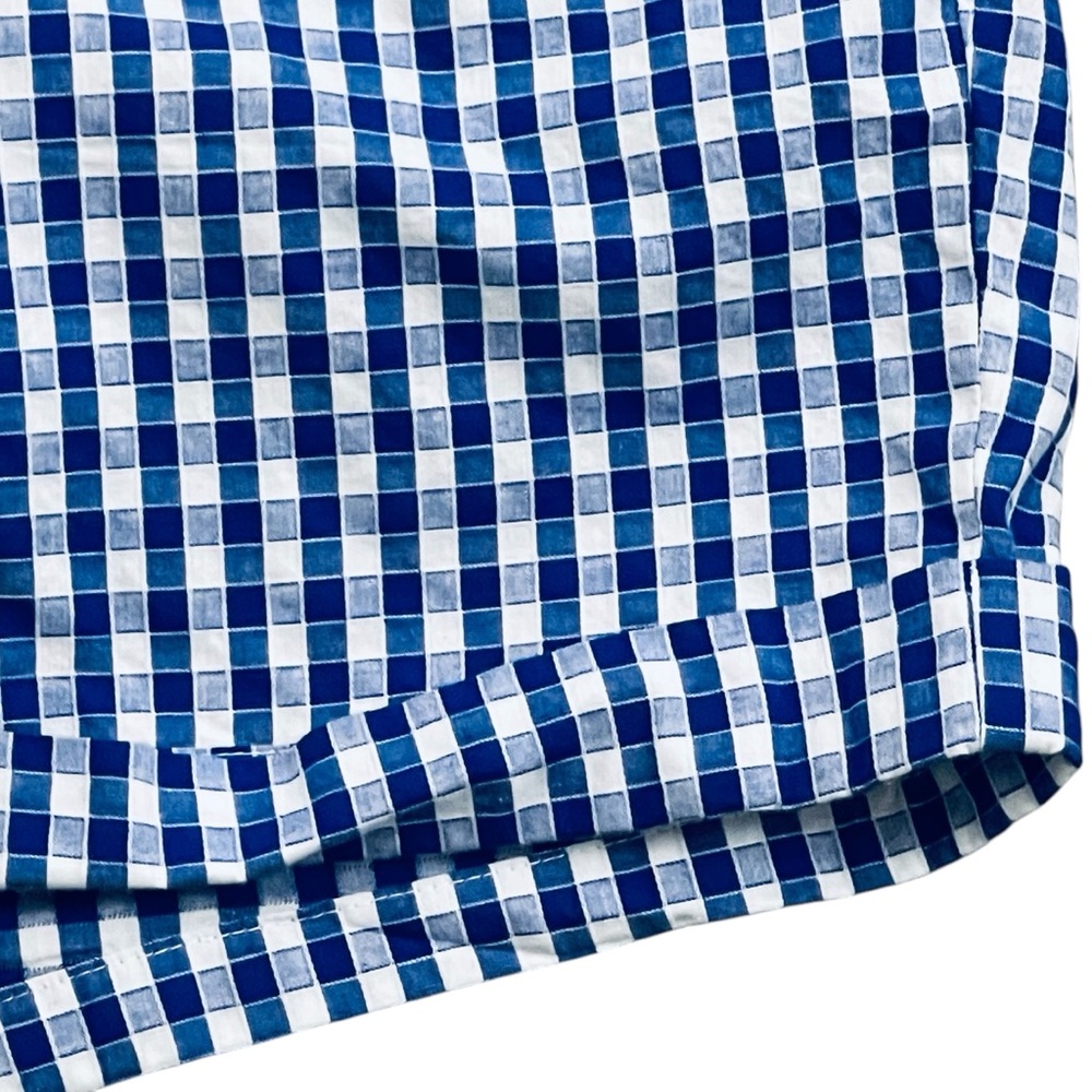 Unique Vintage 3X/20 Gingham Pattern High Rise Shorts in Blue and White. - Picture 9 of 16